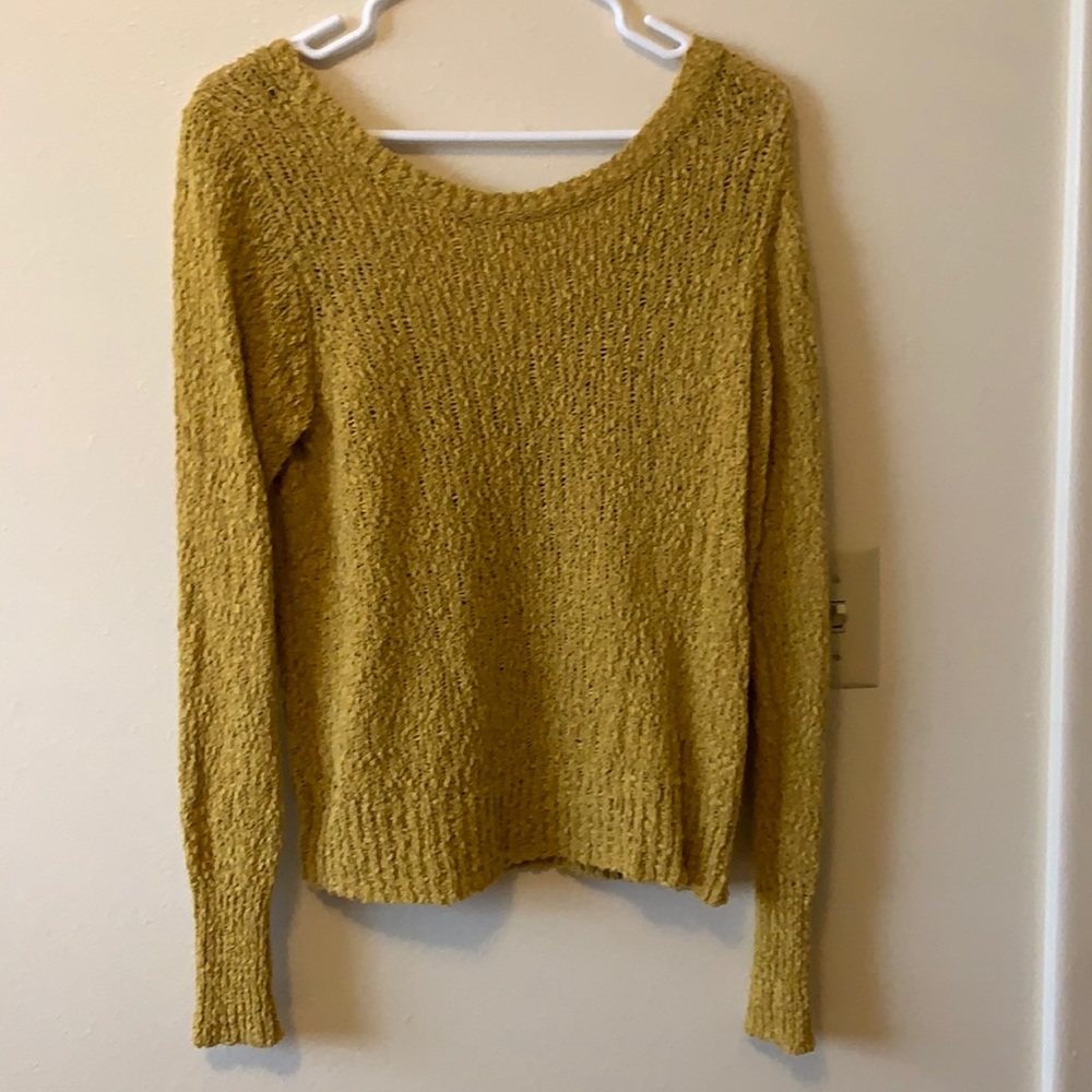 Never worn Yellow low-back sweater